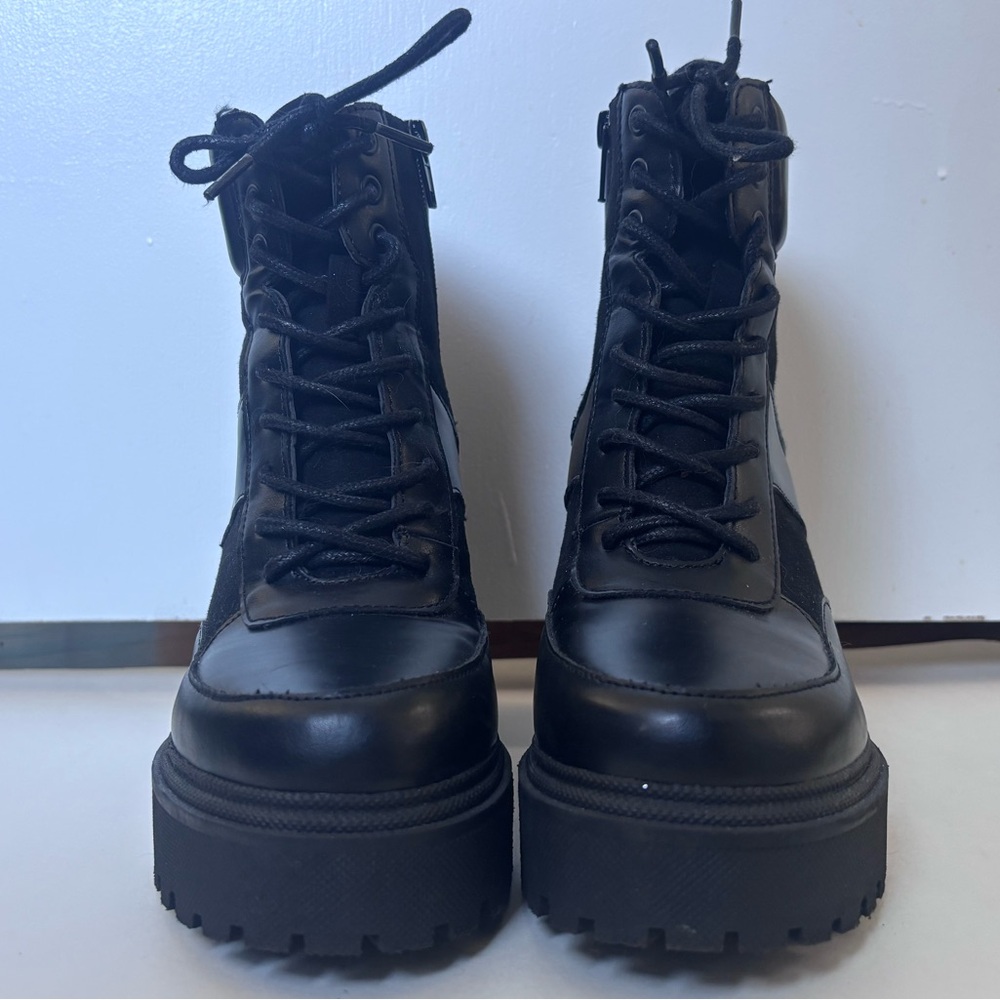 Madden Girl Black Platform Combat Boots